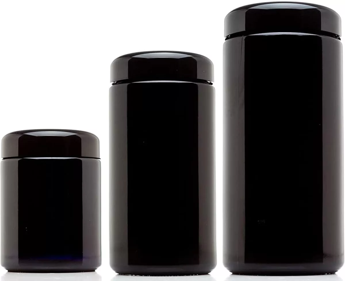 Bote de Conservación UV Negro 250 ml con Control de Temperatura - Poppins Lab