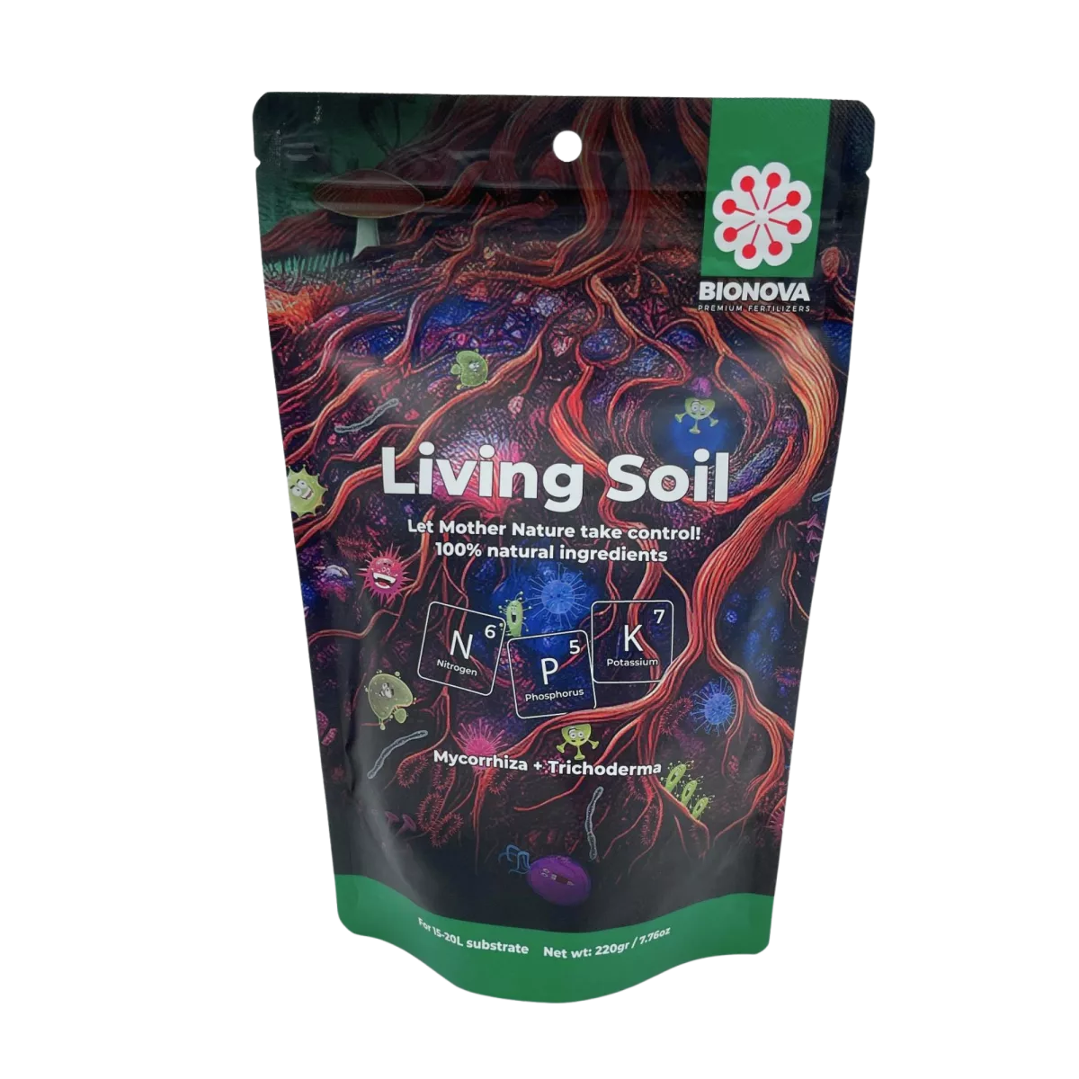 Living Soil 220gr Bio nova - Fertilizante Granulado 100% Natural - Imagen 2