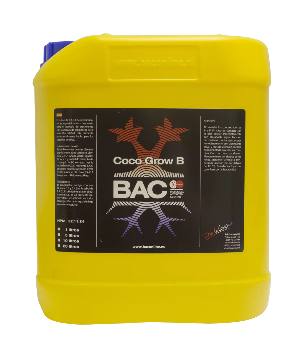 Coco B Grow BAC: Nutrientes concentrados para sustratos de coco - Imagen 2