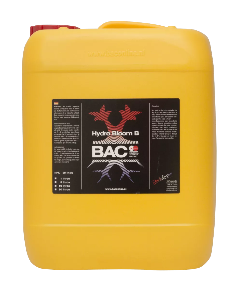 Hydro Bloom B BAC – Fertilizante Mineral Líquido para Hidroponía y Aeroponía - Imagen 2
