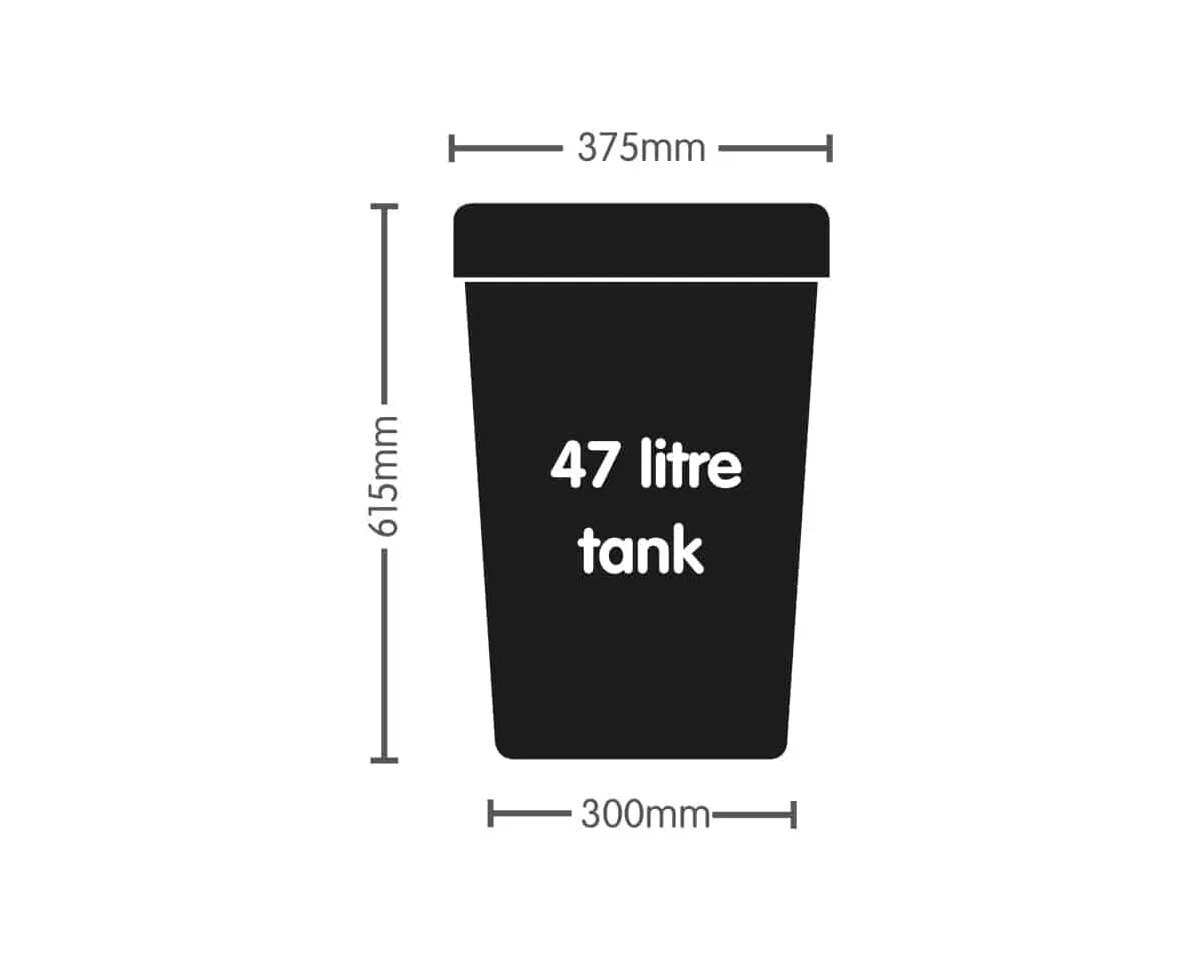Accesorios Depósito 47 L negro con arandela de 9 mm y tapa — vista 2