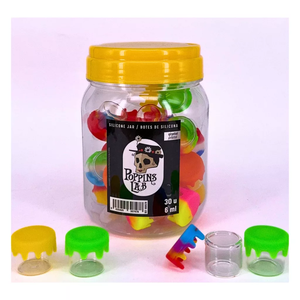 Botes cristal / silicona 6 ml (display 30 u) Poppins Lab — vista 2