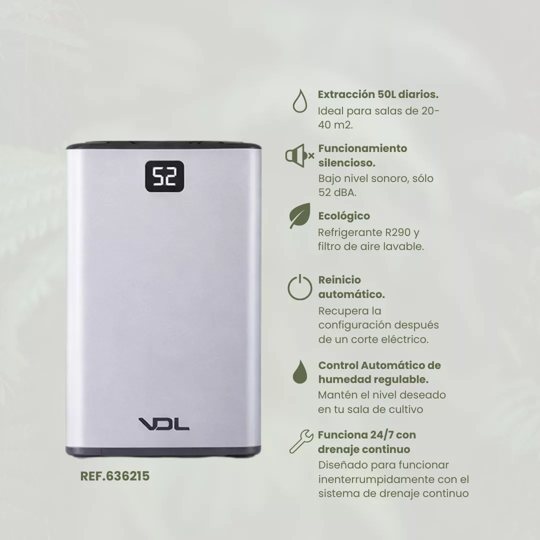 Deshumidificador 50L/d VDL - Control de Humedad Profesional - Imagen 5