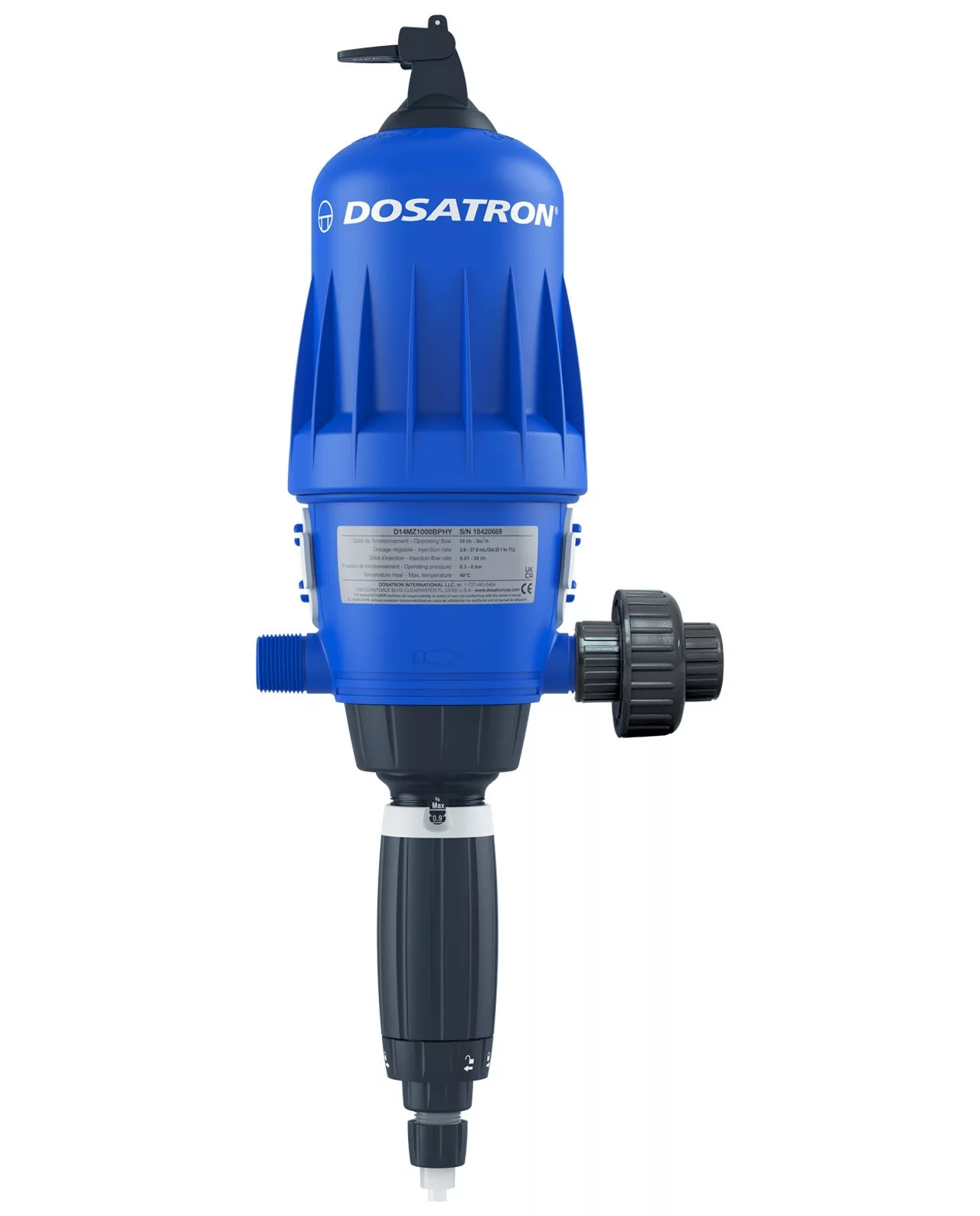 Dosificación Dosatron max 0,1 a 1%-3,75 a 37,5 ml D14MZ1000BPVFHY