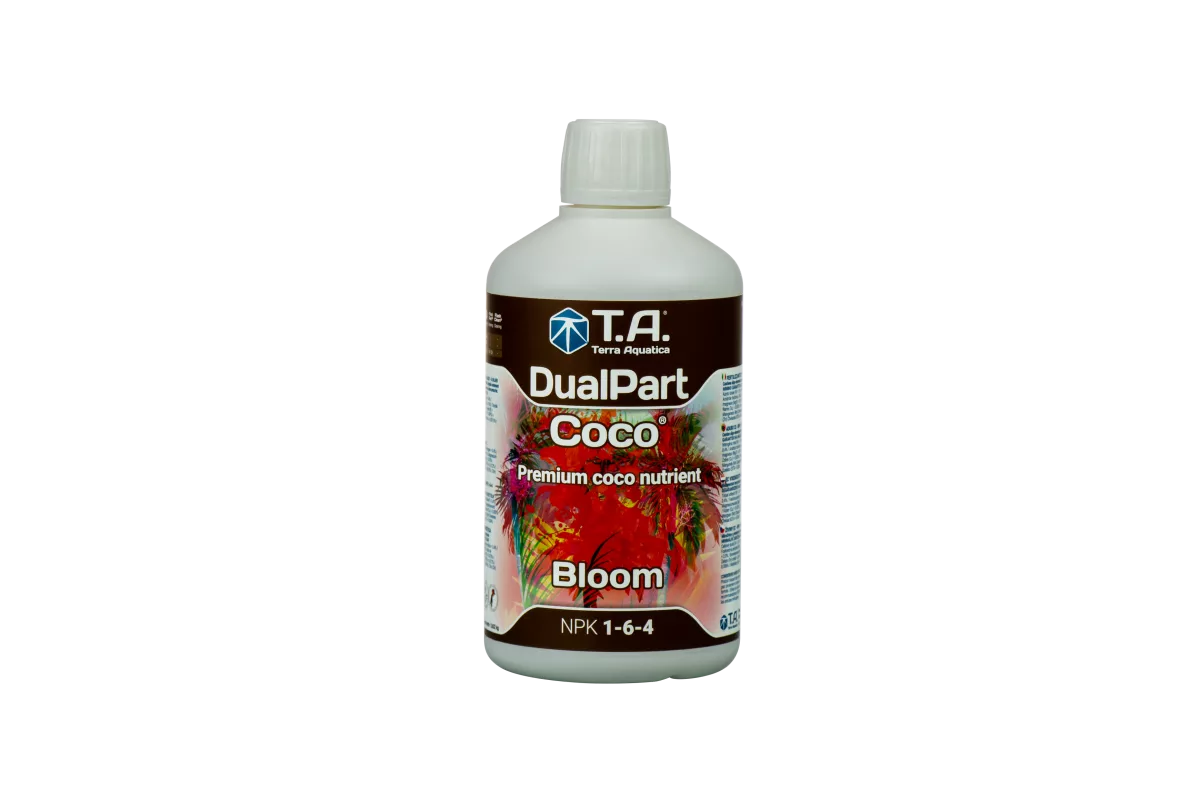 Abono mineral DualPart Coco Bloom Terra Aquatica para fertirrigación en fibra de coco