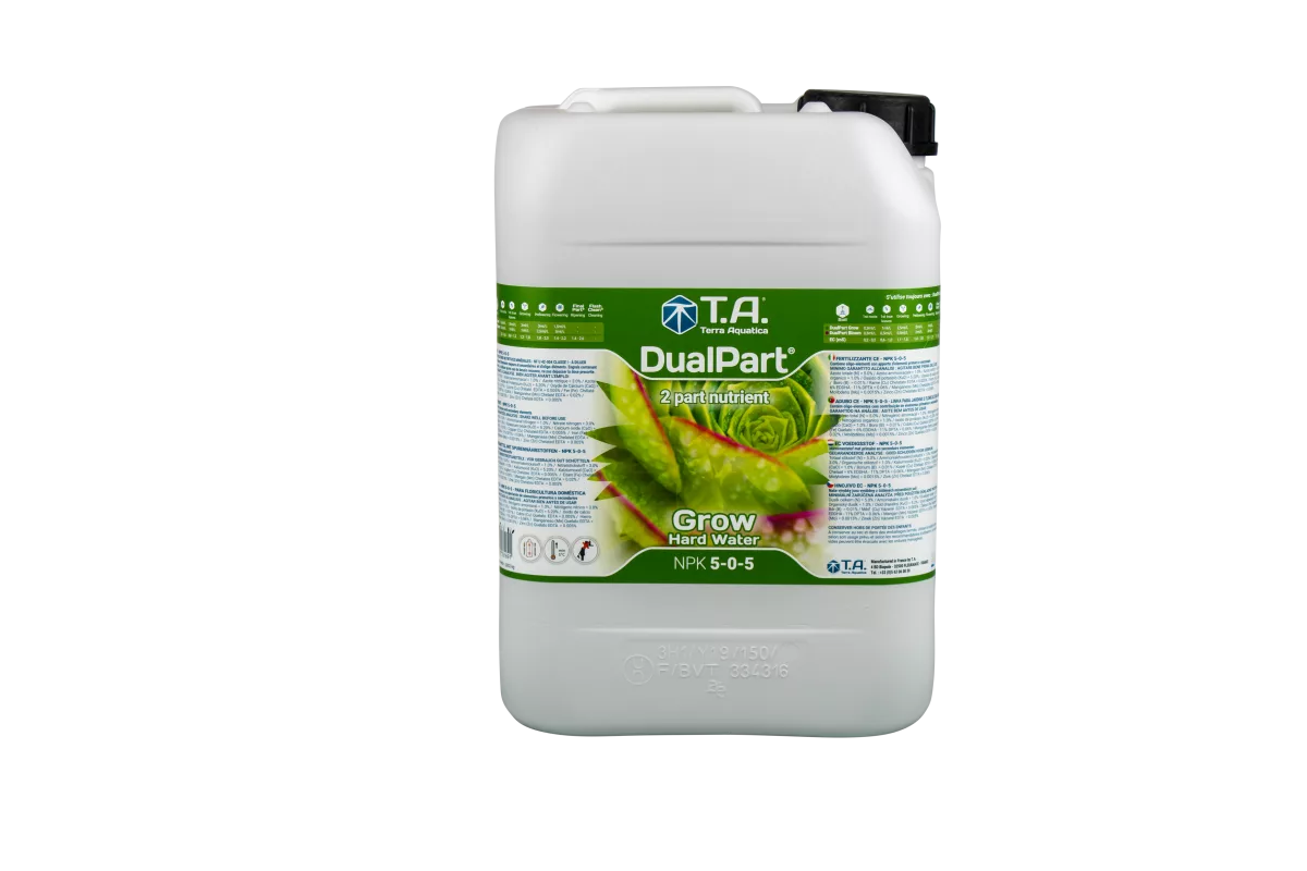 DualPart Grow Agua Dura T.A. – Nutriente Mineral Completo para Fases Vegetativa y Reproductiva