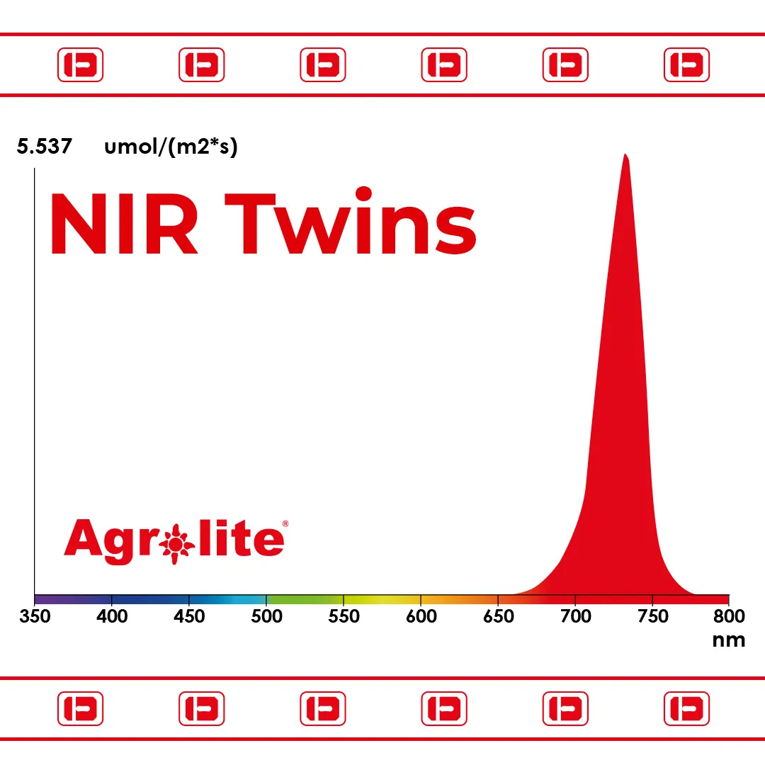 NIR Twins LED 2x22W Agrolite - Barras Suplementarias Infrarrojas - Imagen 3