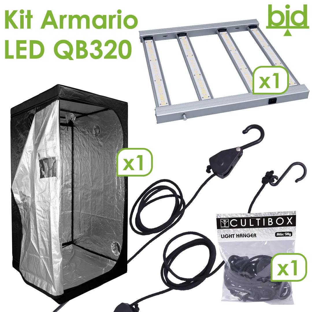 Kit armario Cultibox Light Plus 80 x 80 cm con LED Agrolite QB320
