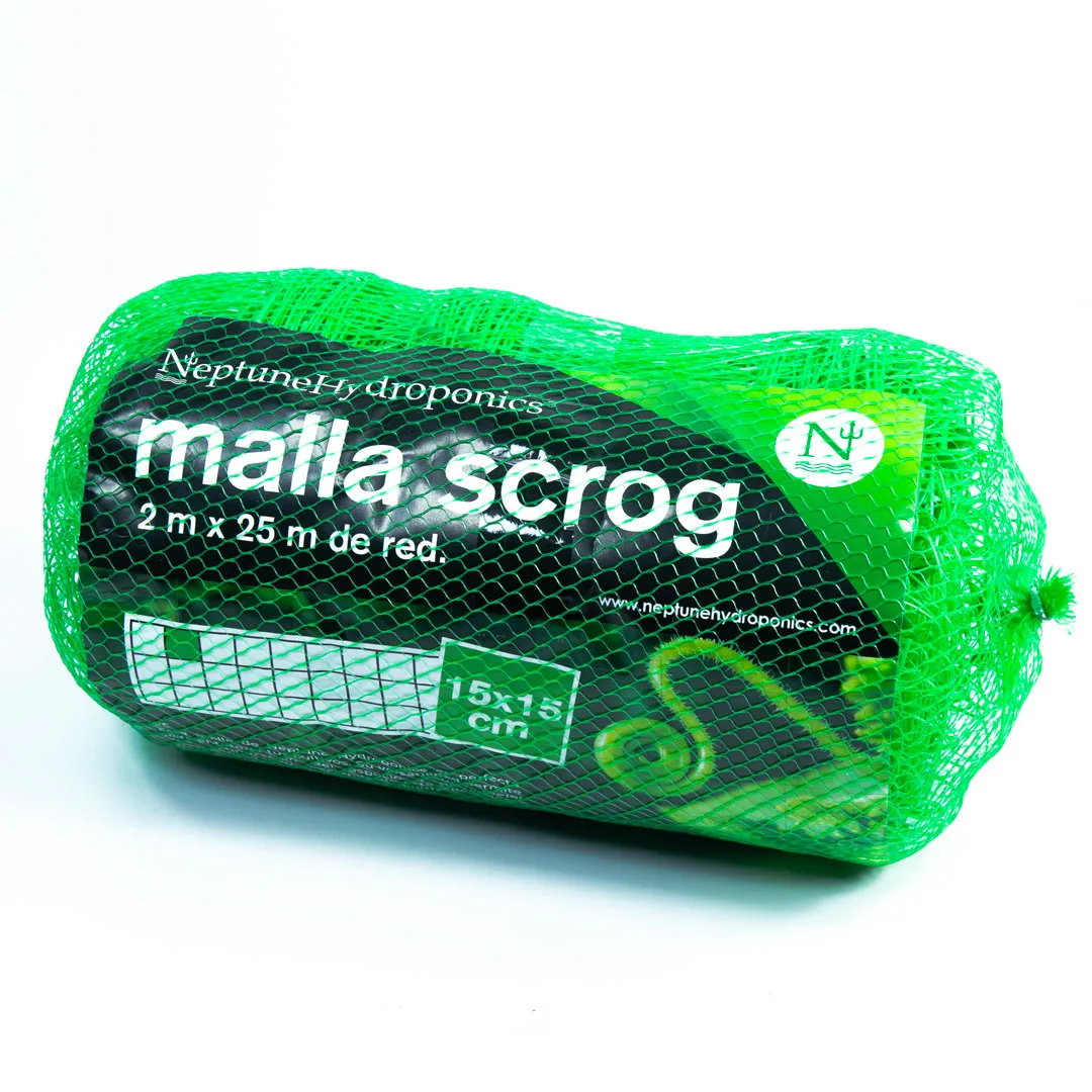 Malla Scrog Verde 15x15cm UV 2x25m - Neptune Hydroponics