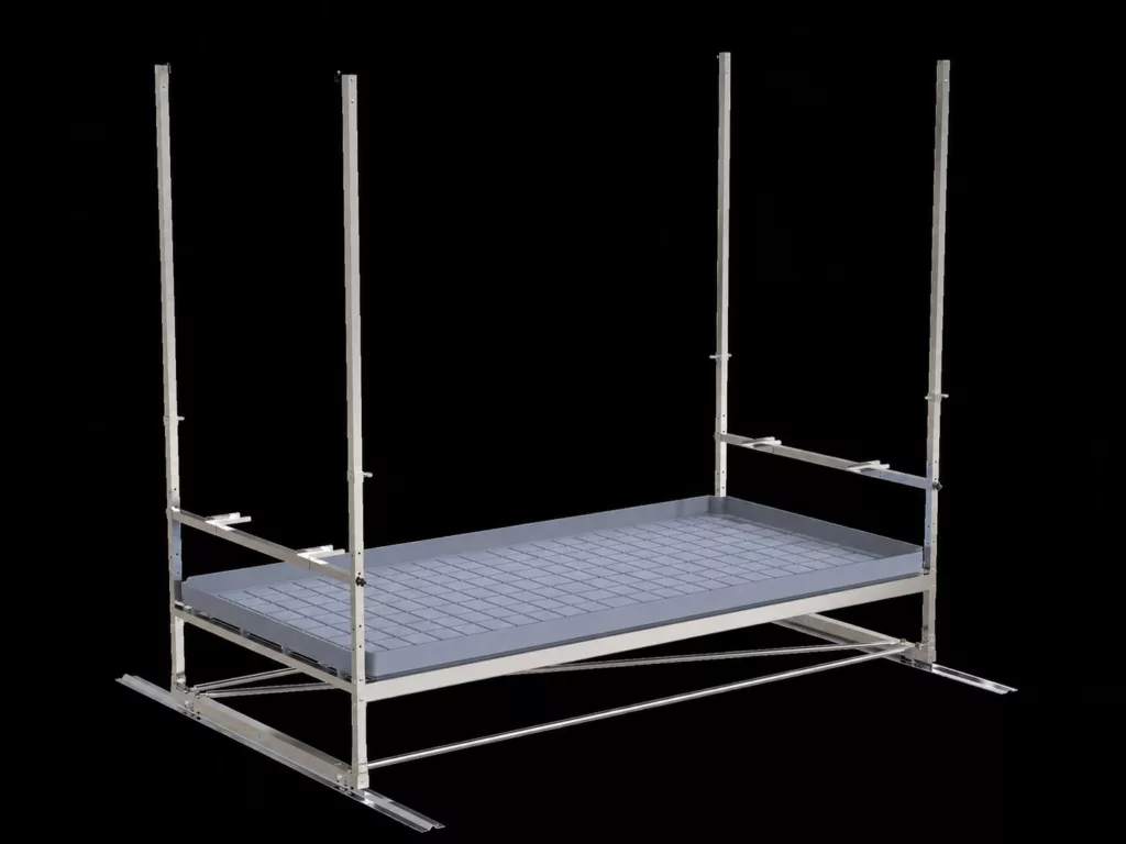 Mesas de Cultivo Single-tier Track Rolling Growing Rack+top light bars VDL — vista 2