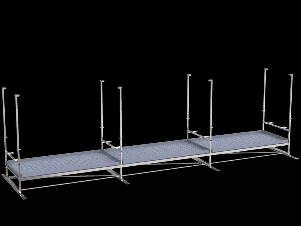 Mesas de Cultivo Single-tier Track Rolling Growing Rack+top light bars VDL — vista 3