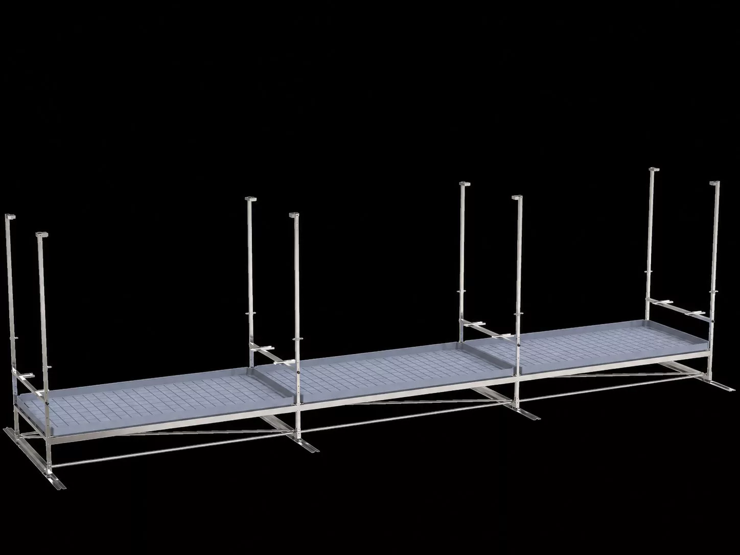 Mesas de Cultivo Single-tier Track Rolling Growing Rack+top light bars VDL — vista 3