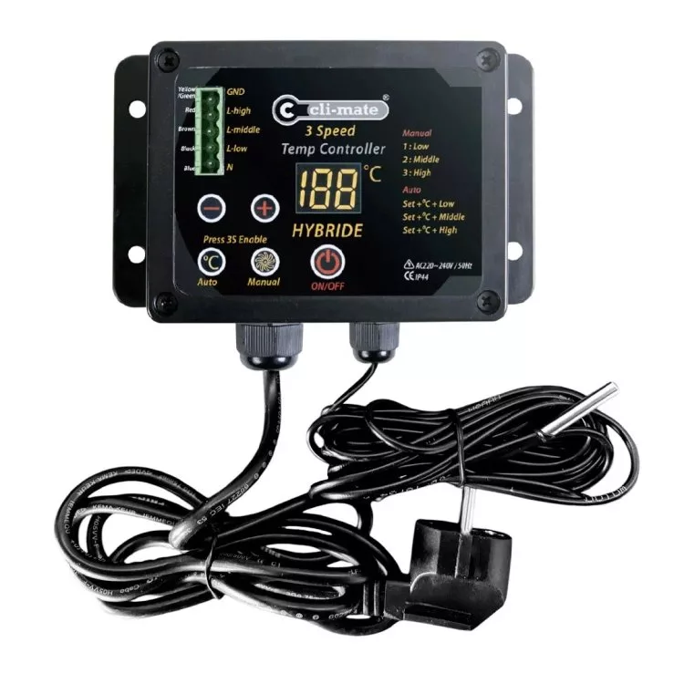 Regulación y Control de Humedad y Temperatura Controlador de temperatura hibrid 3 velocidades 4A Cli-mate