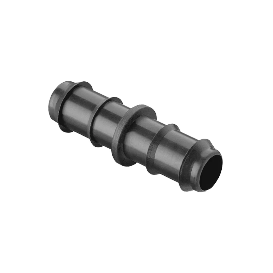 Empalme recto de polietileno para tubo de riego de 16 mm