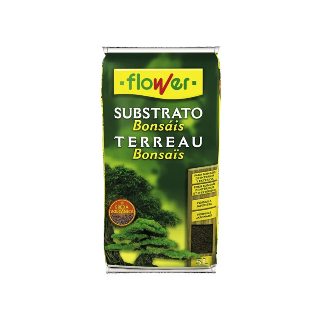Sustrato para bonsáis con puzolana y abono NPK 5-5-5, 5 L - Flower