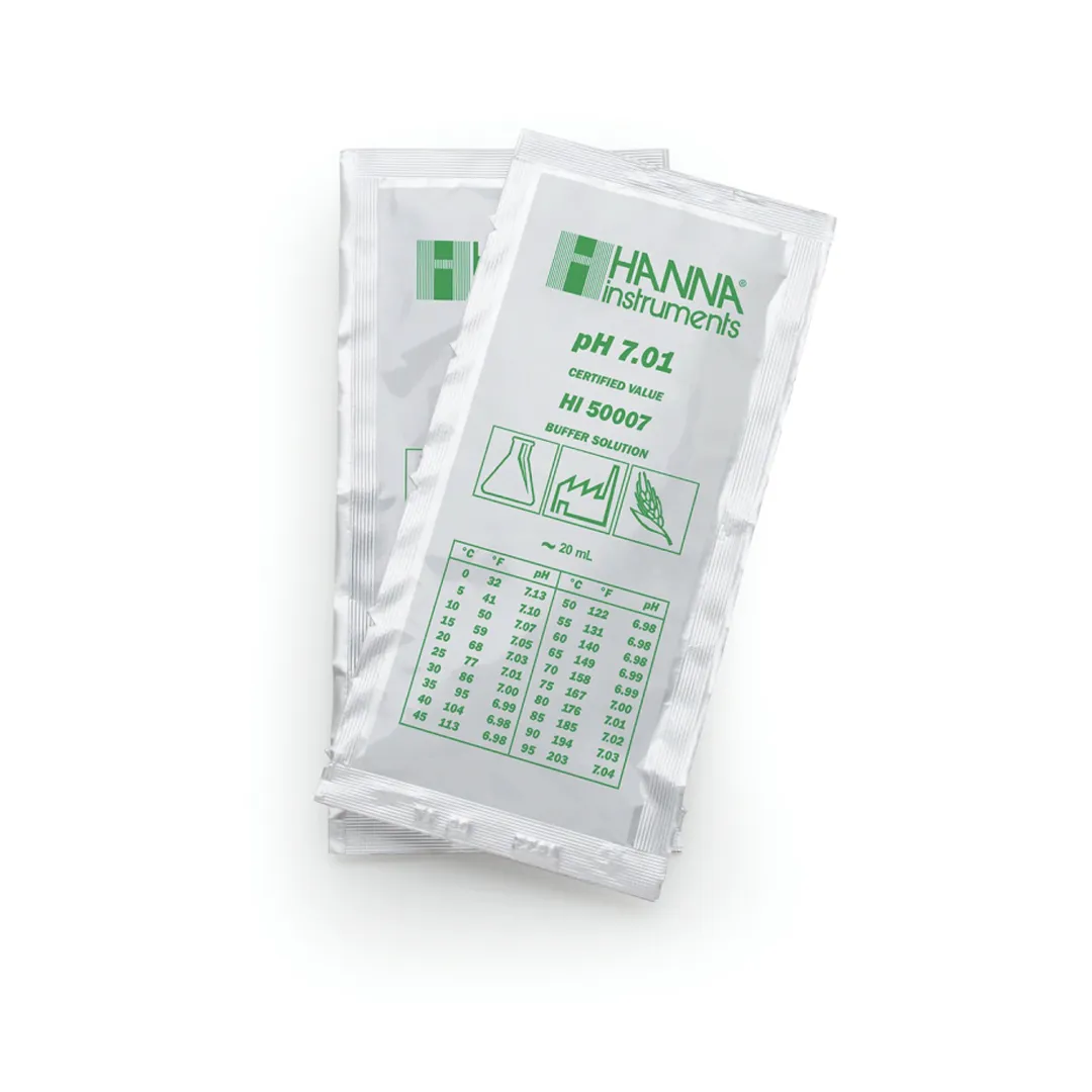 Líquido calibrador técnico pH 7.01 en formato de 20 ml - Hanna