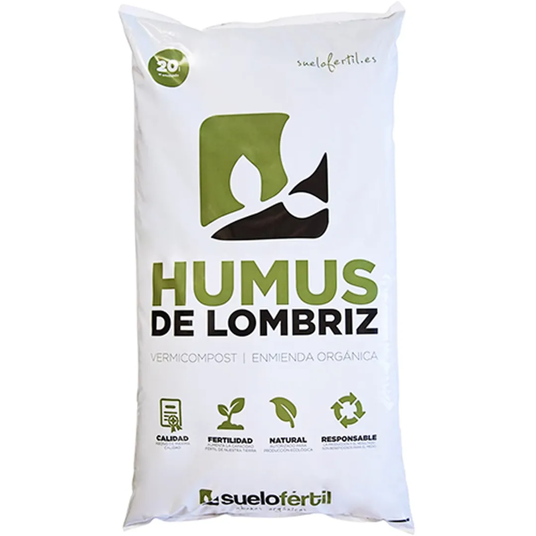 Humus de lombriz en saco de 5 L y 3 kg con materia orgánica