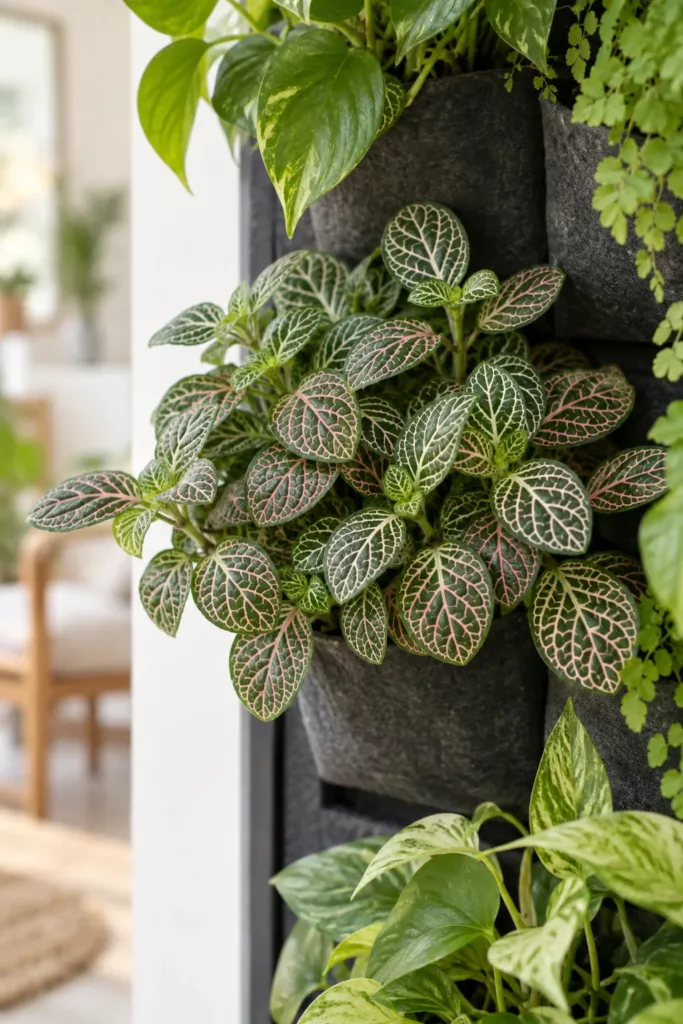 Jardín vertical con su sistema de riego por goteo