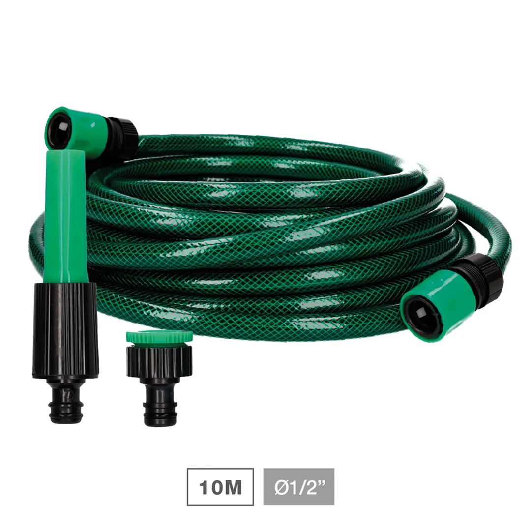 Kit de manguera de riego Ø1/2" de 12,5 mm y 10 m, 3 capas