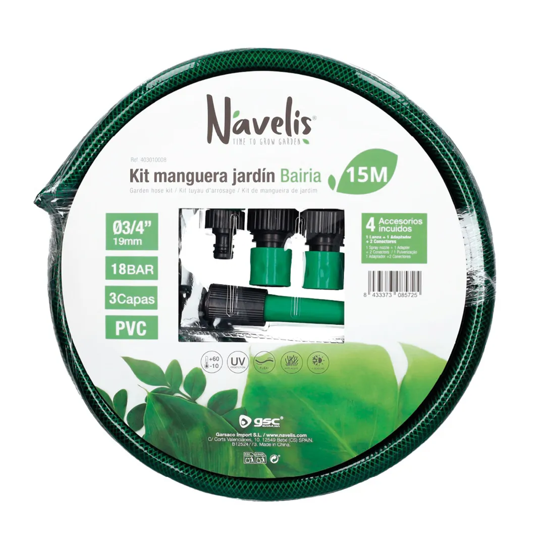Kit de manguera de riego Ø3/4" de 19 mm y 15 m, 3 capas — vista 2