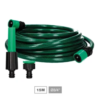 Kit de manguera de riego Ø3/4" de 19 mm y 15 m, 3 capas