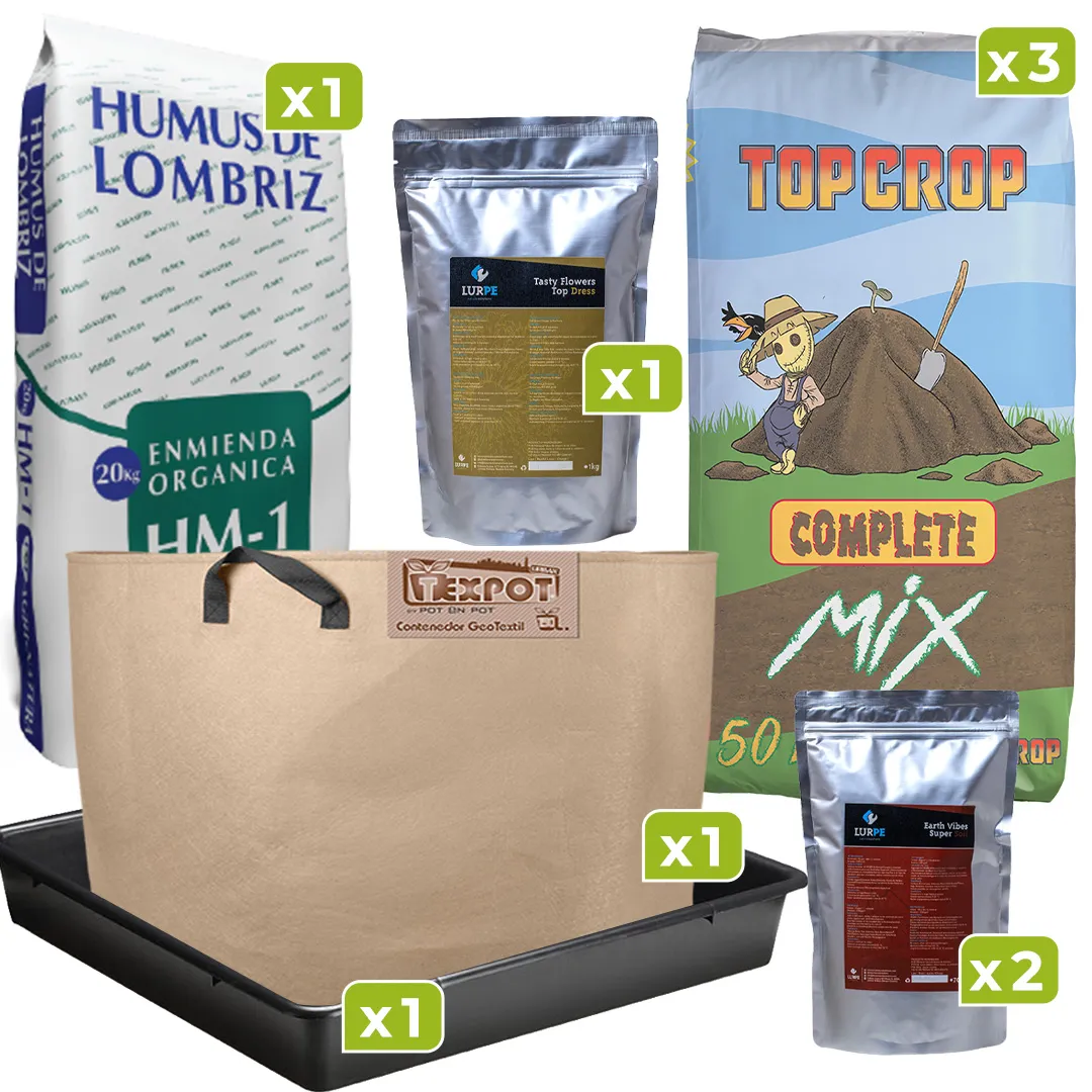 Pack Super Soil L con Texpot de 150 L y sustrato vivo - Lurpe