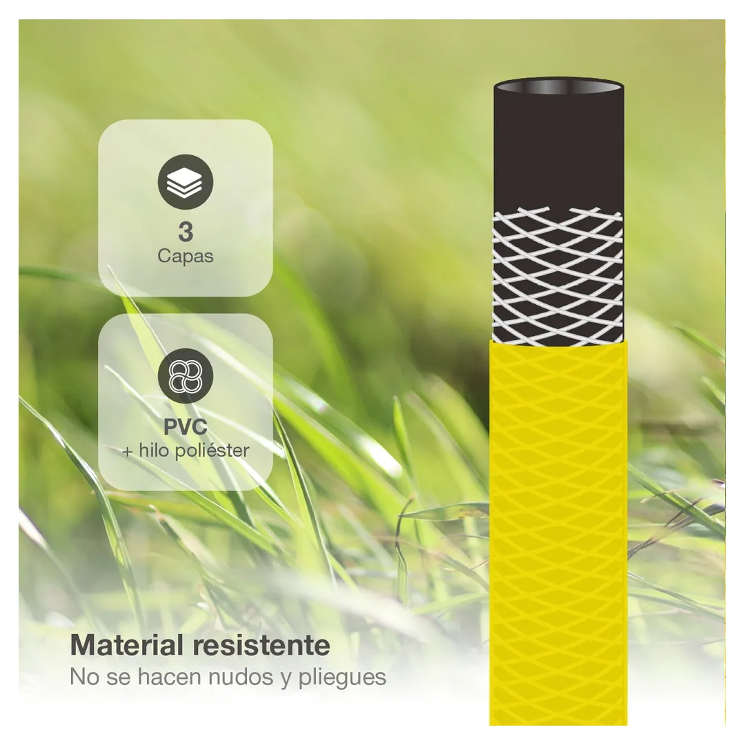 Manguera de riego Ø3/4" de 19 mm por metro, 3 capas de PVC — vista 5
