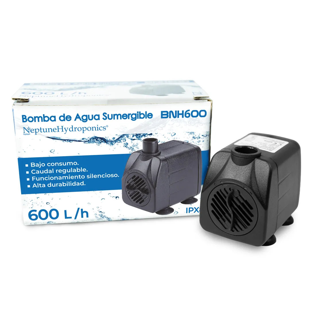 Bomba sumergible 600 l/h 10 W IPX8 para hidroponía - Neptune