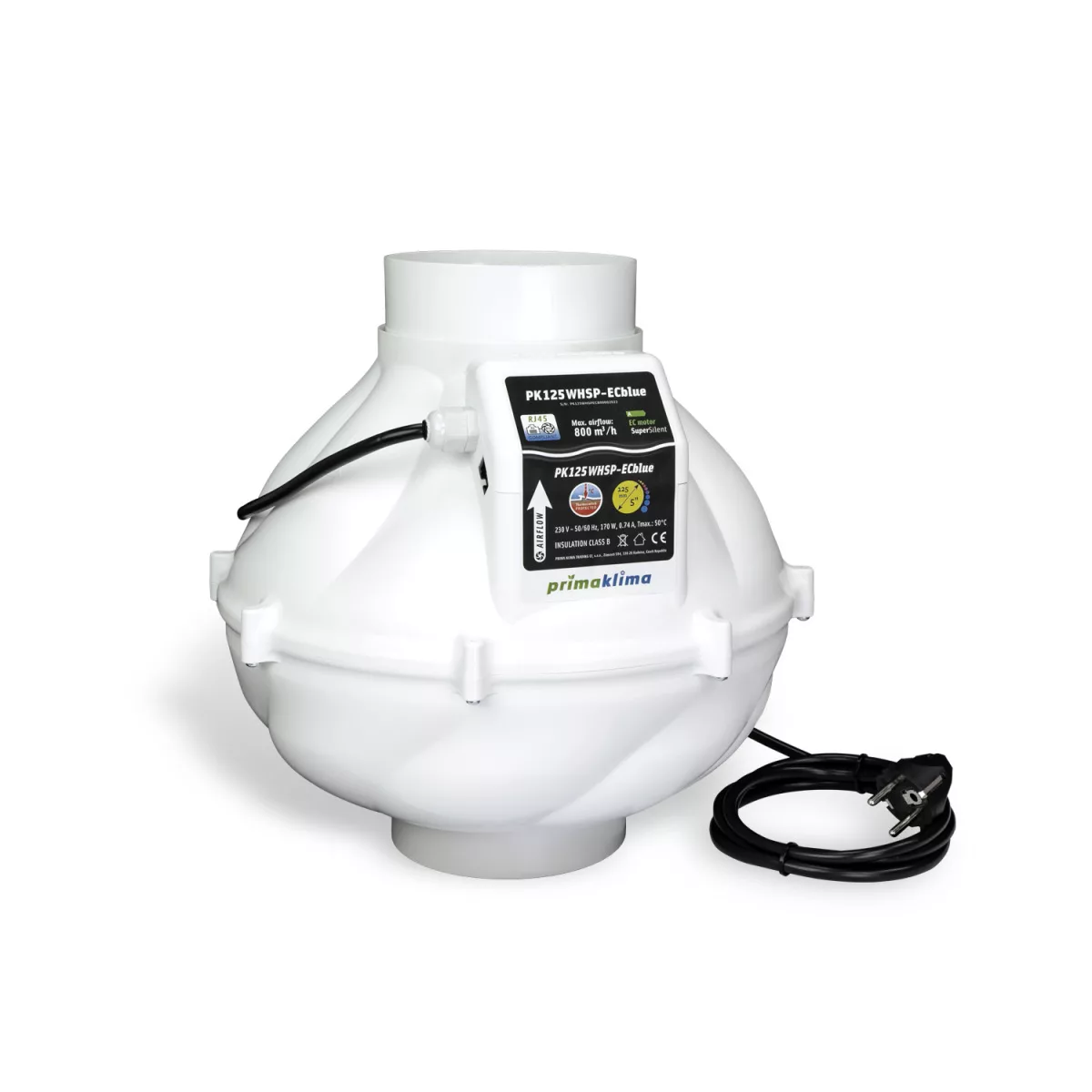 Extractor 125 mm Whisperblower EC-Blue 800 m³/h Prima Kllima