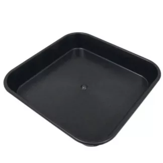 Plato cuadrado negro de plástico de 25x25 cm para macetas - Trabe