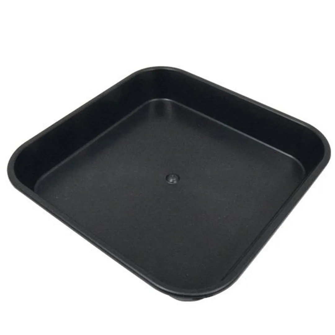 Plato cuadrado negro de plástico de 25x25 cm para macetas - Trabe