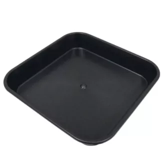 Plato cuadrado negro de plástico de 29x29 cm para macetas - Trabe